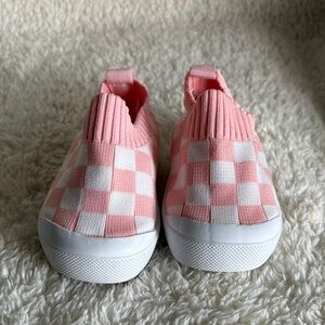 Adorable Pink Checkered Baby Slip-On Shoes